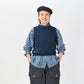 45R Indigo Cotton Fleece Vest