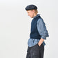 45R Indigo Cotton Fleece Vest