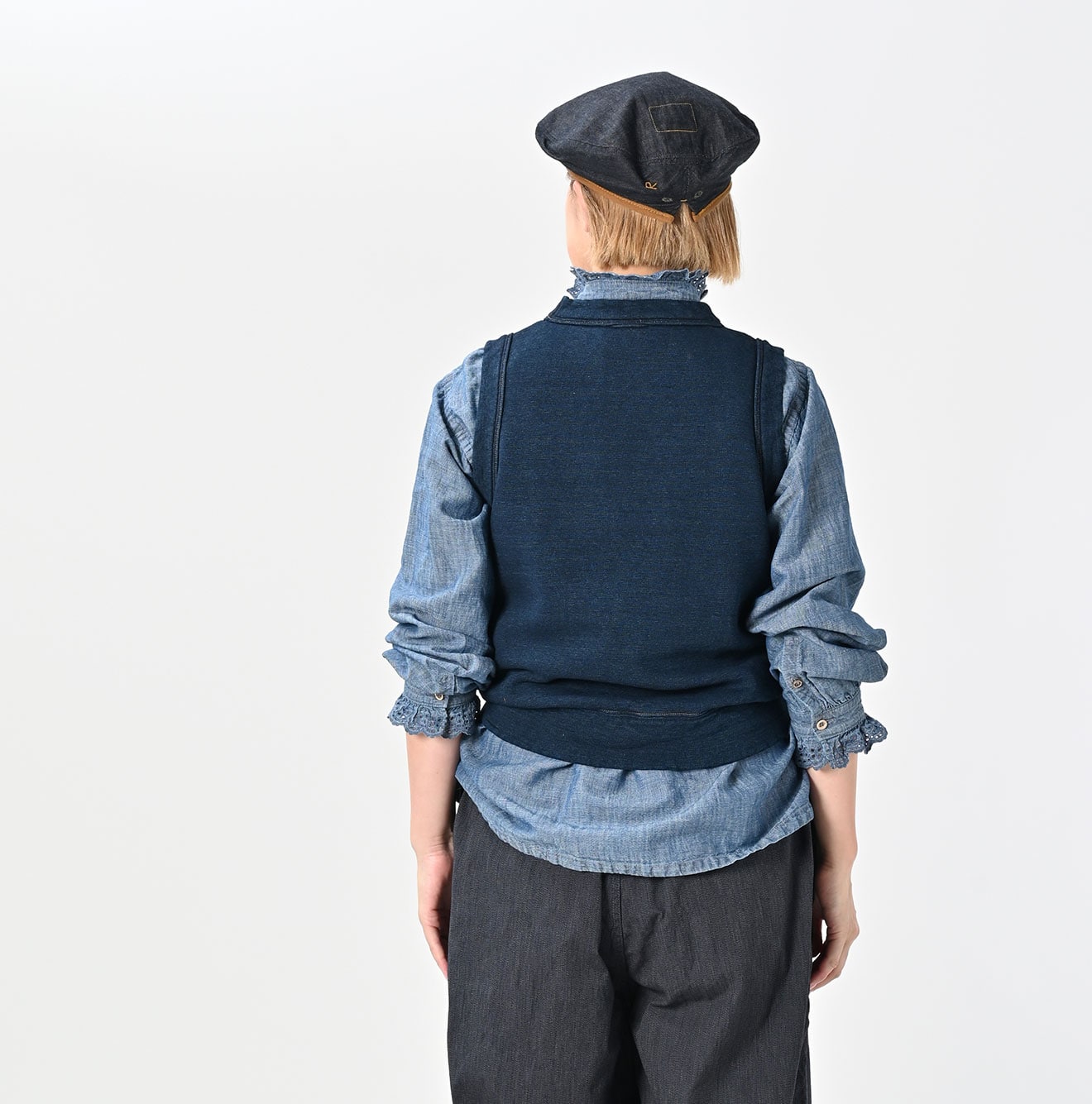 Indigo Cotton Fleece Vest | 45R Official Online Store – 45R GLOBAL