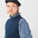 45R Indigo Cotton Fleece Vest