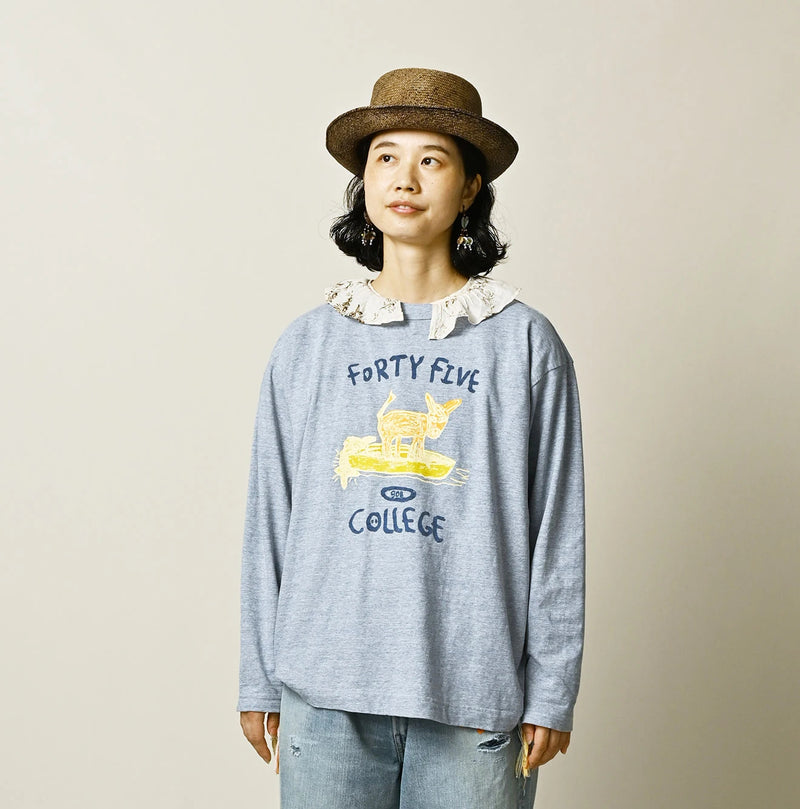 45R Donkey College 908 Long Sleeve T-shirt (Top-Dyed) - Image 10