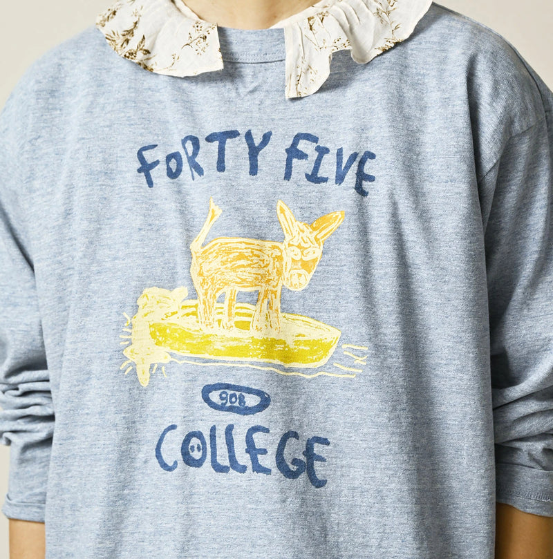 45R Donkey College 908 Long Sleeve T-shirt (Top-Dyed) - Image 15