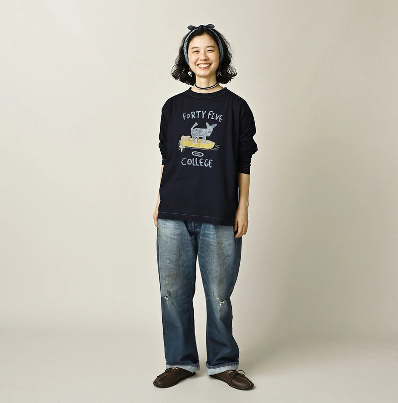 45R Indigo Donkey College 908 Long Sleeve T-shirt - Image 3