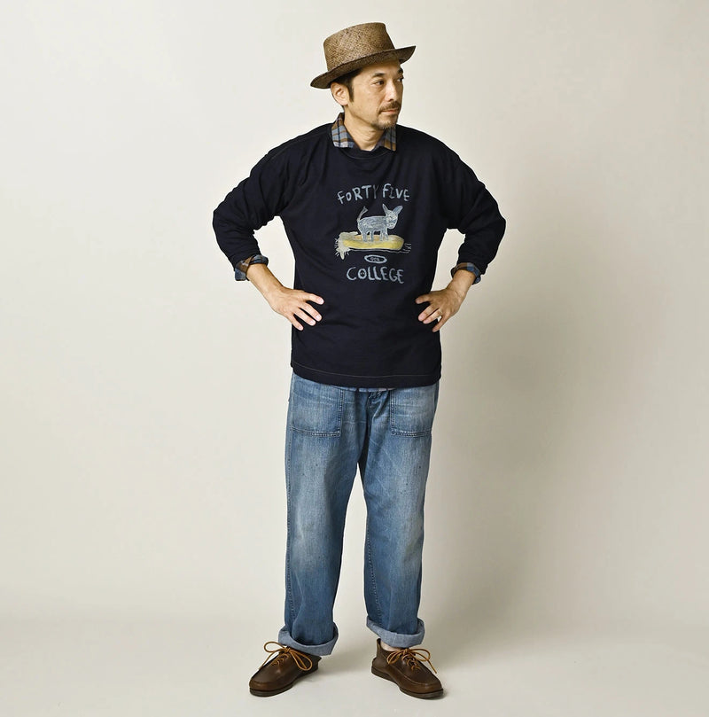 45R Indigo Donkey College 908 Long Sleeve T-shirt - Image 4