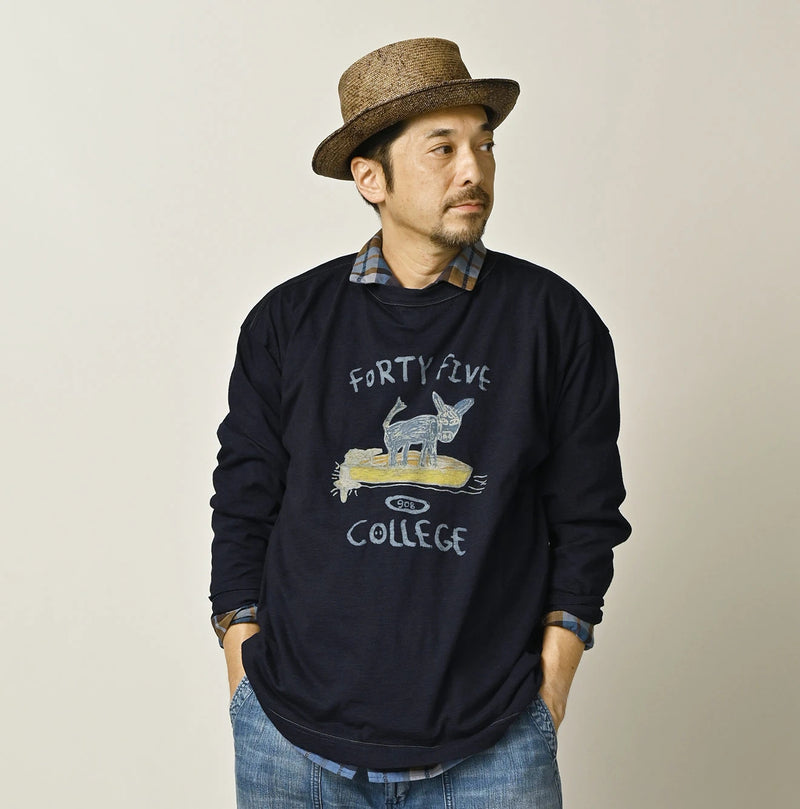45R Indigo Donkey College 908 Long Sleeve T-shirt - Image 9