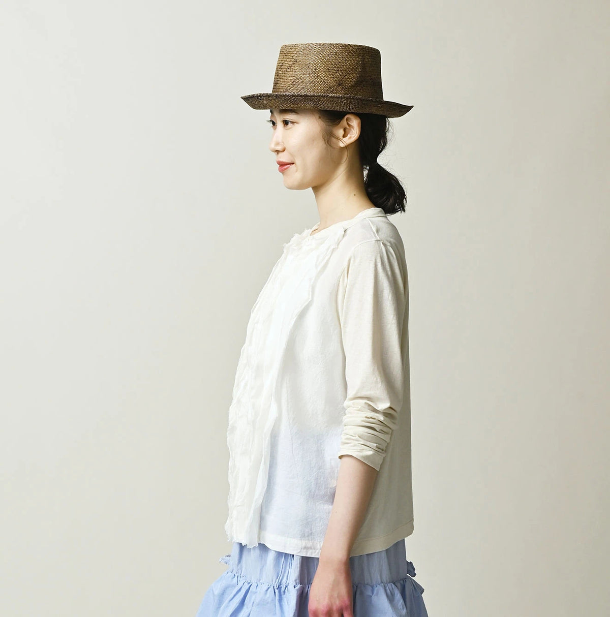 45R Tenjiku x Feather Khadi Frill Cardigan