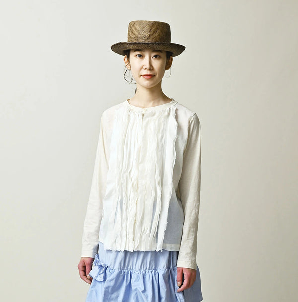 45R Tenjiku x Feather Khadi Frill Cardigan