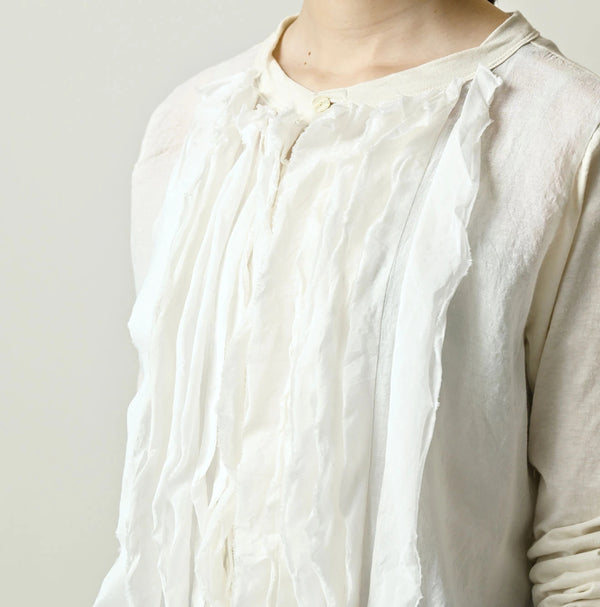 45R Tenjiku x Feather Khadi Frill Cardigan