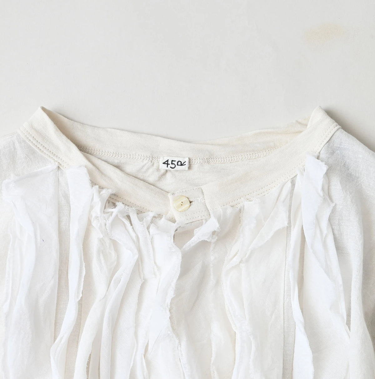 45R Tenjiku x Feather Khadi Frill Cardigan