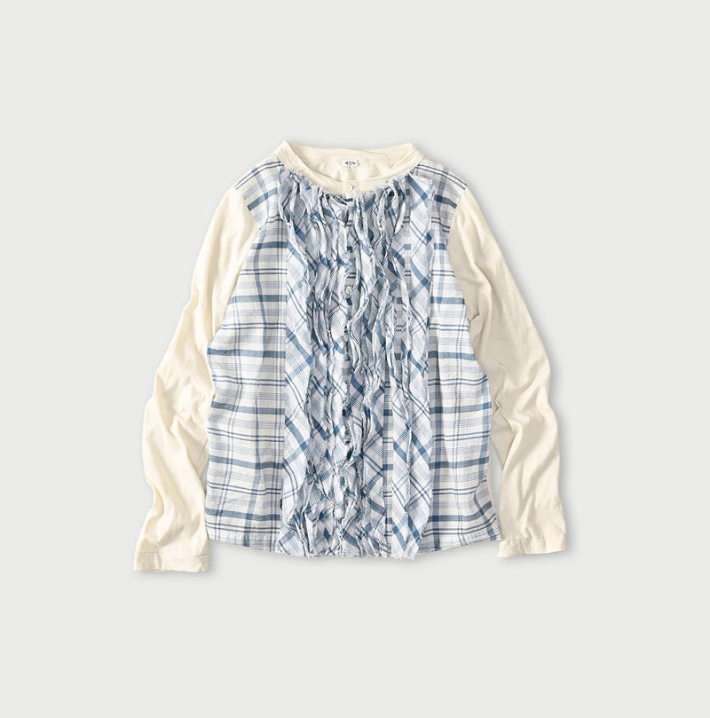 45R Tenjiku x Feather Khadi Frill Cardigan - Image 1