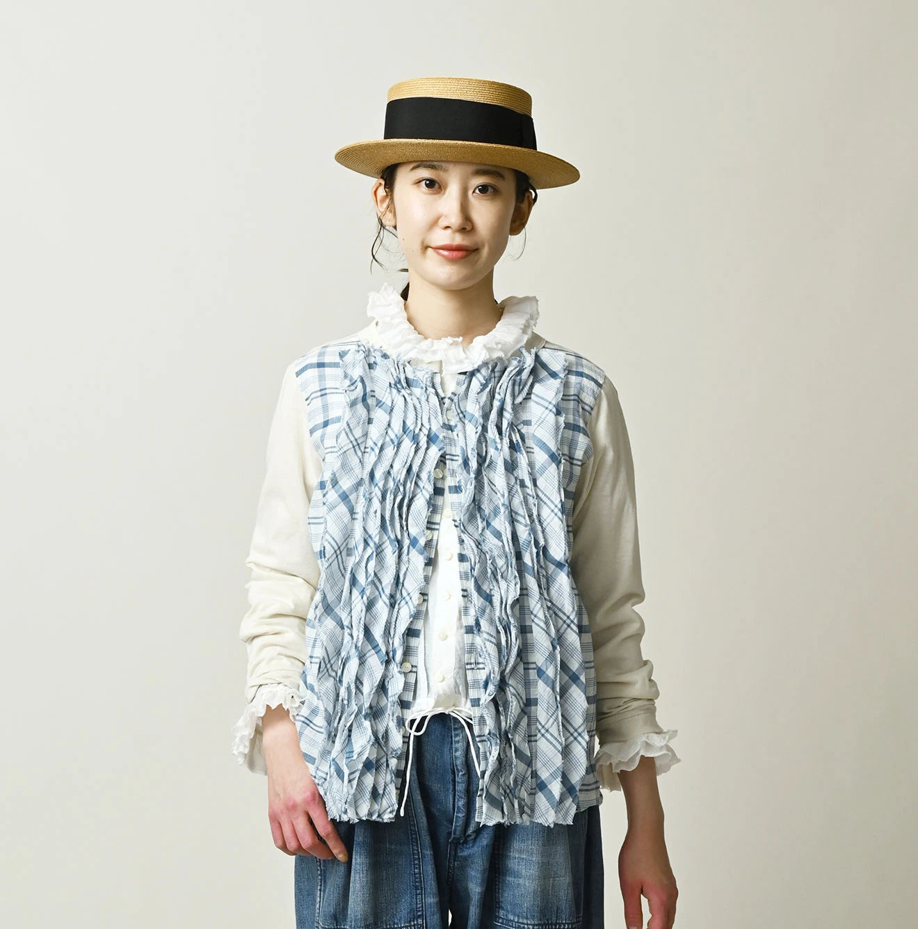 45R Tenjiku x Feather Khadi Frill Cardigan - Image 4