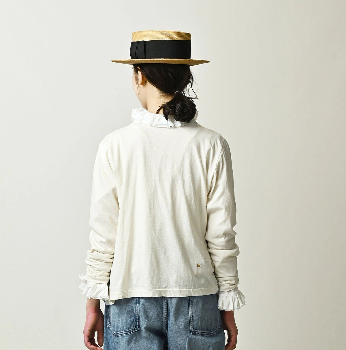 45R Tenjiku x Feather Khadi Frill Cardigan