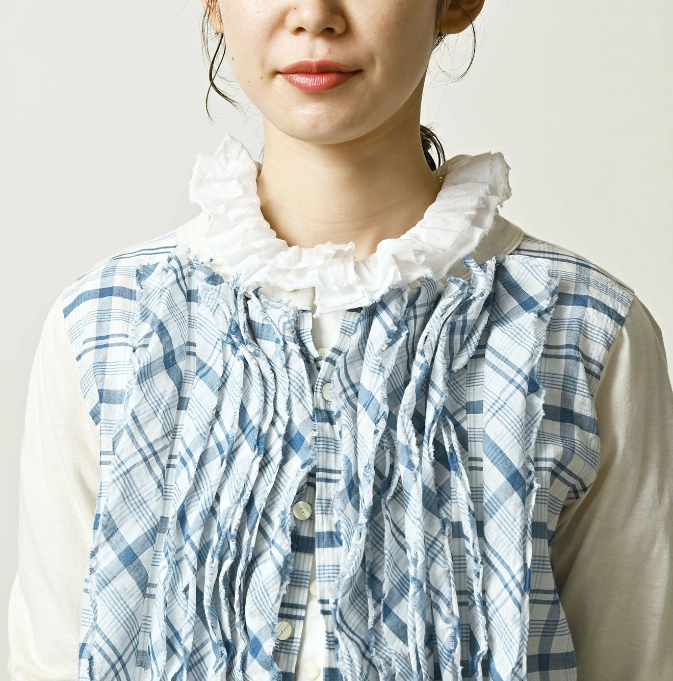 45R Tenjiku x Feather Khadi Frill Cardigan - Image 7
