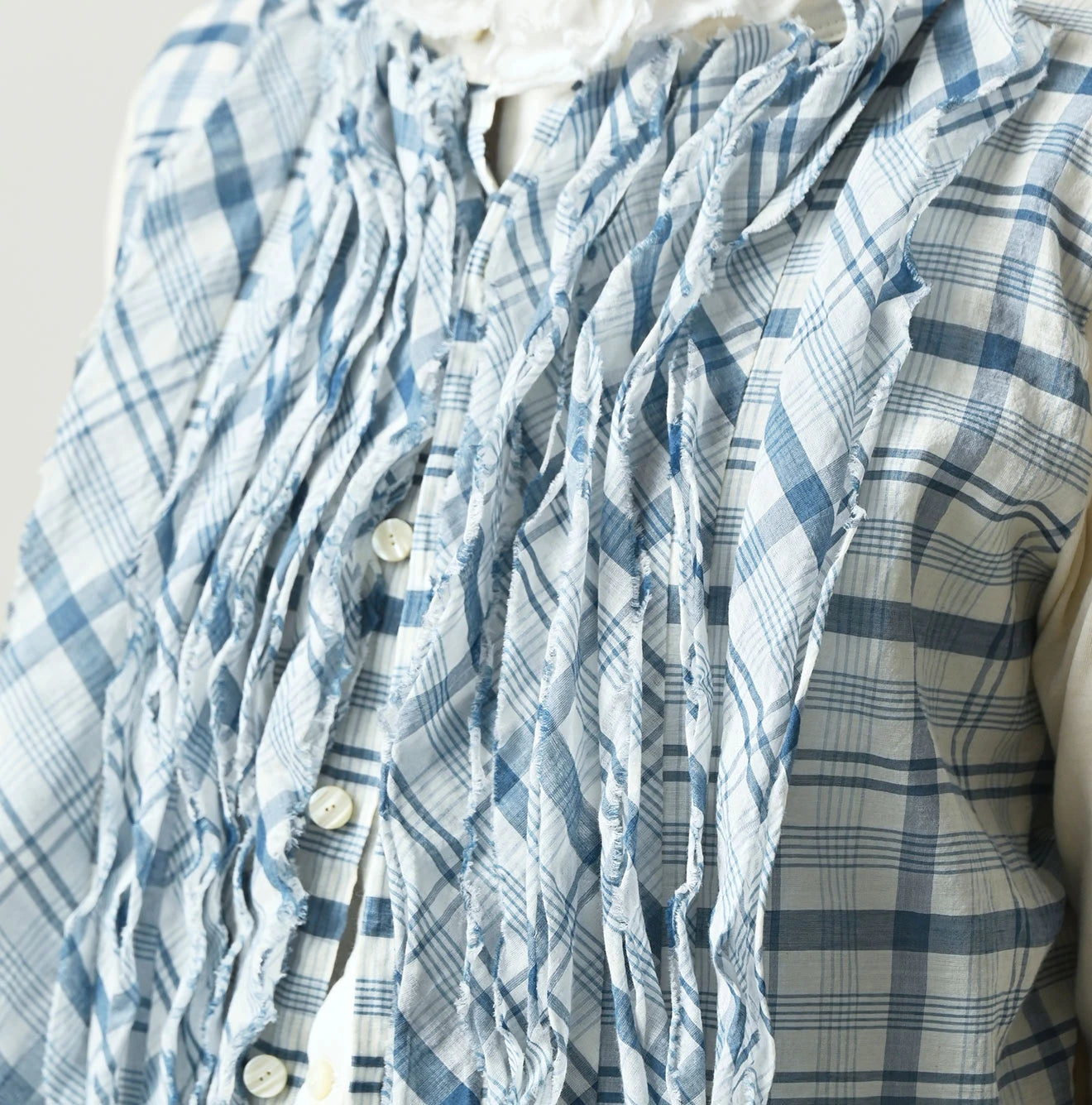 45R Tenjiku x Feather Khadi Frill Cardigan - Image 8