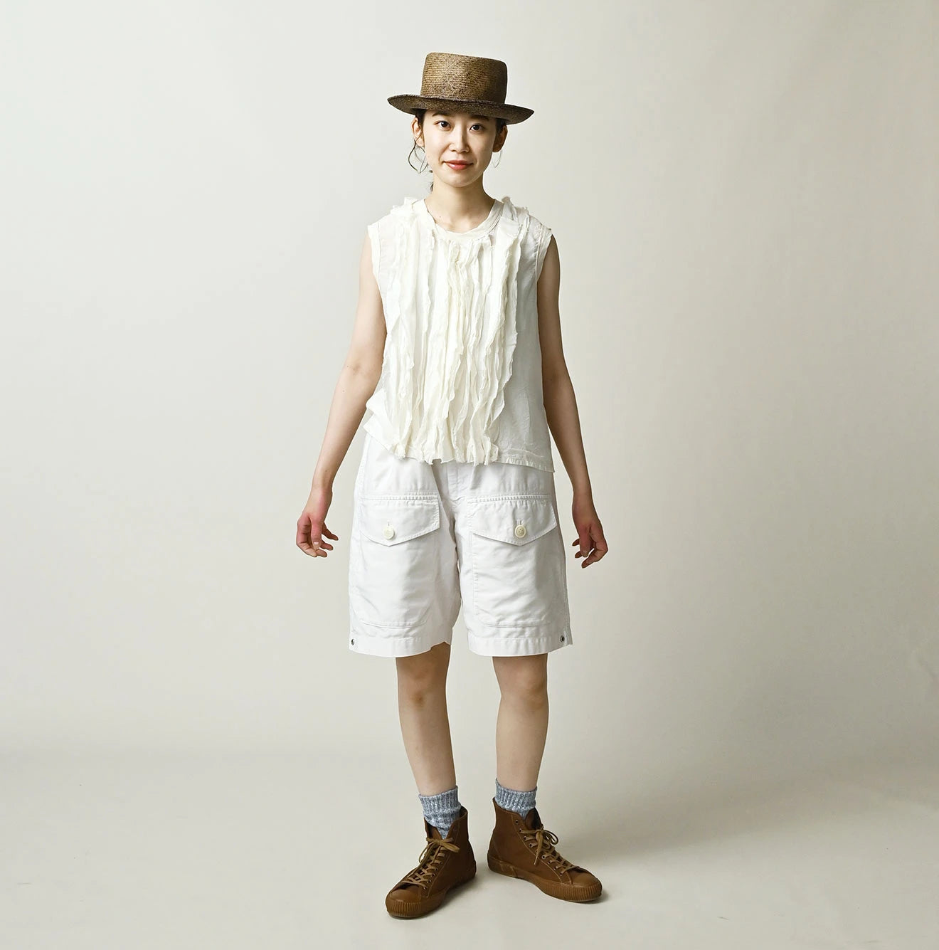 45R Tenjiku x Feather Khadi Frill Camisole - Image 2