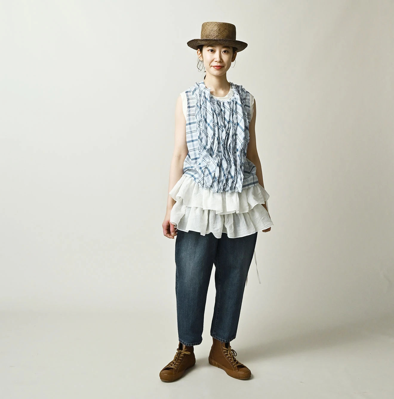 45R Tenjiku x Feather Khadi Frill Camisole - Image 3