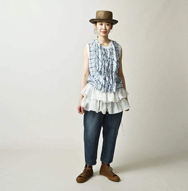 45R Tenjiku x Feather Khadi Frill Camisole