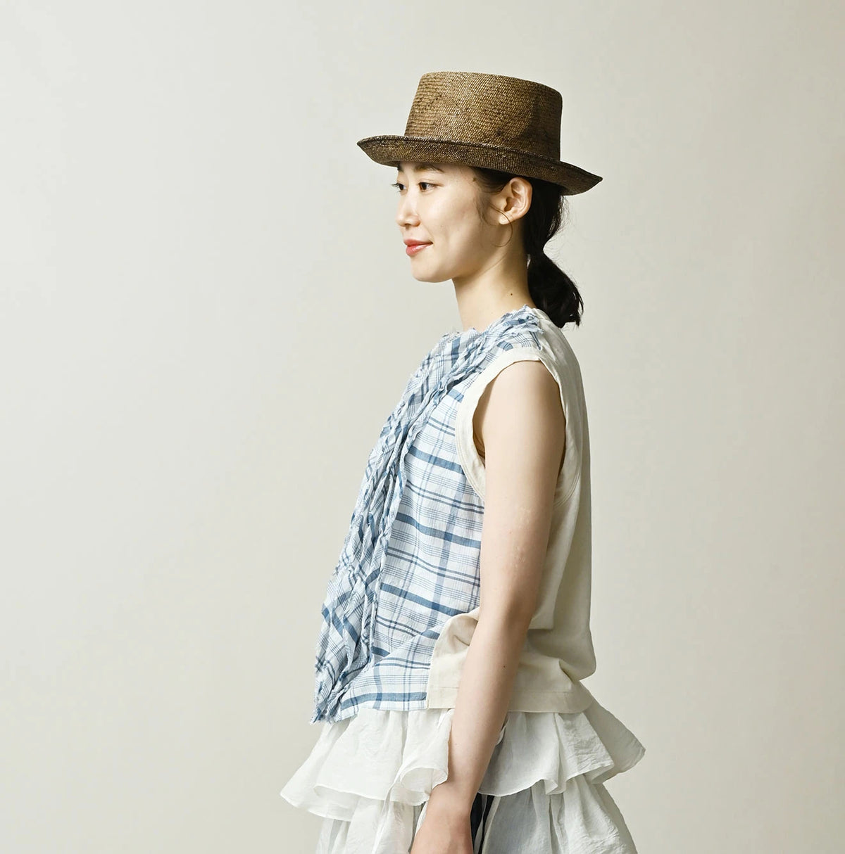 45R Tenjiku x Feather Khadi Frill Camisole