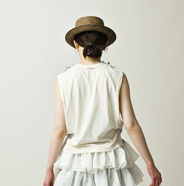 45R Tenjiku x Feather Khadi Frill Camisole
