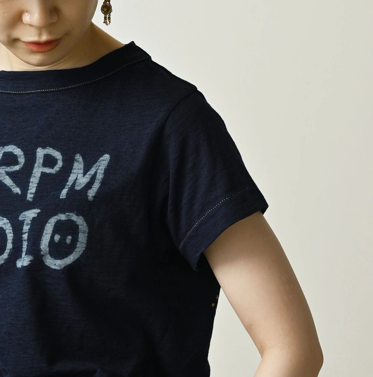 45R Indigo Donkey Logo Embroidery Chibi Hime T-shirt