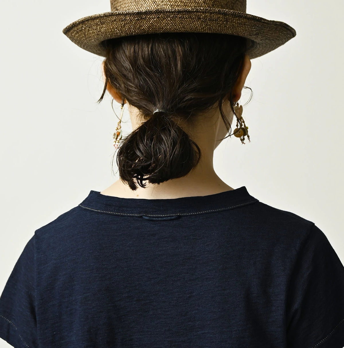 45R Indigo Donkey Logo Embroidery Chibi Hime T-shirt