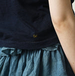 45R Indigo Donkey Logo Embroidery Chibi Hime T-shirt