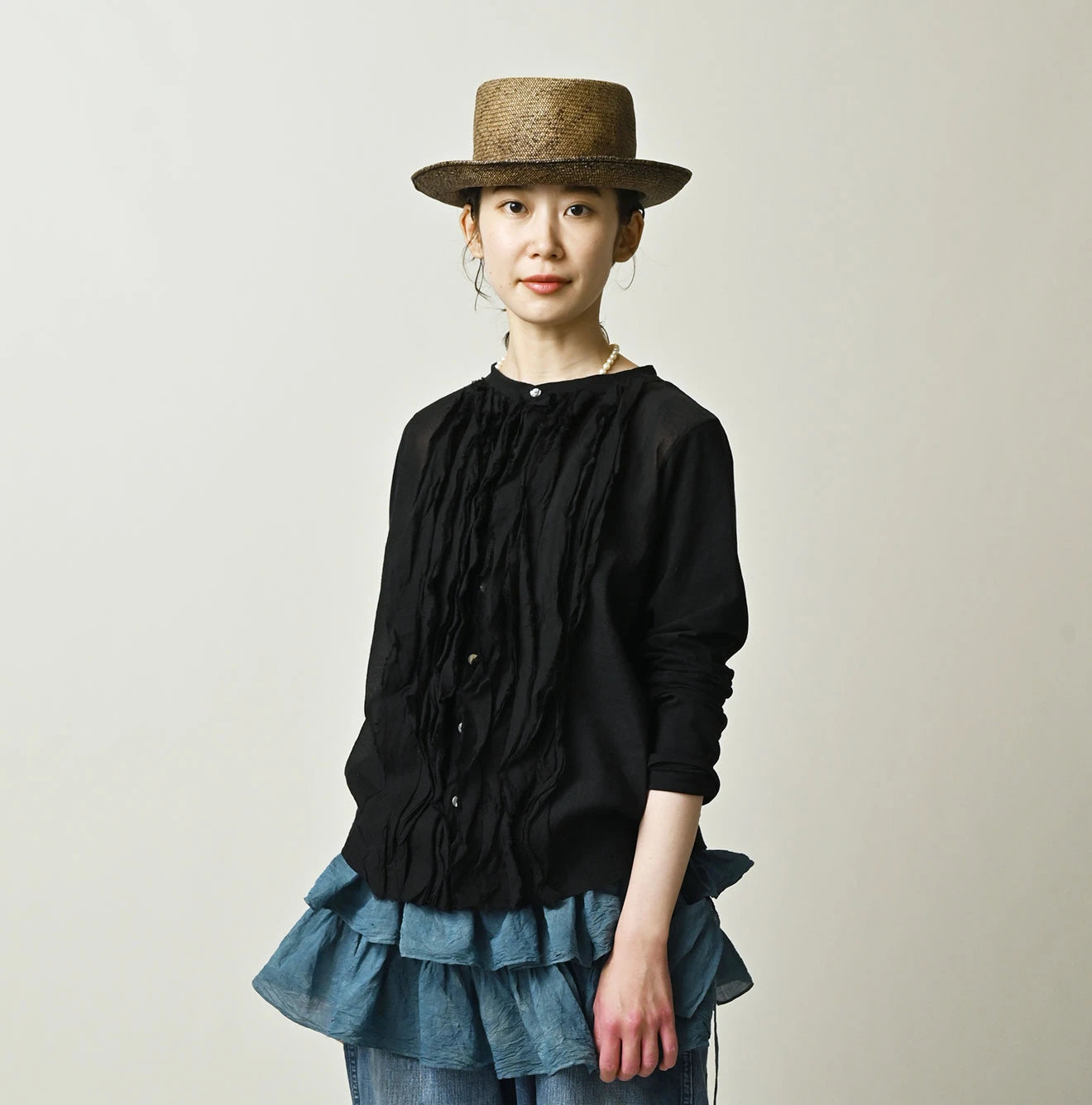45R Tenjiku x Feather Khadi Frill Cardigan - Image 4