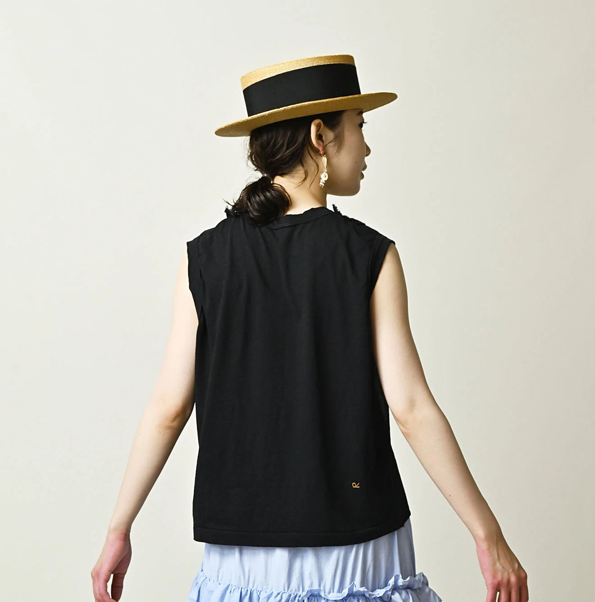 45R Tenjiku x Feather Khadi Frill Camisole
