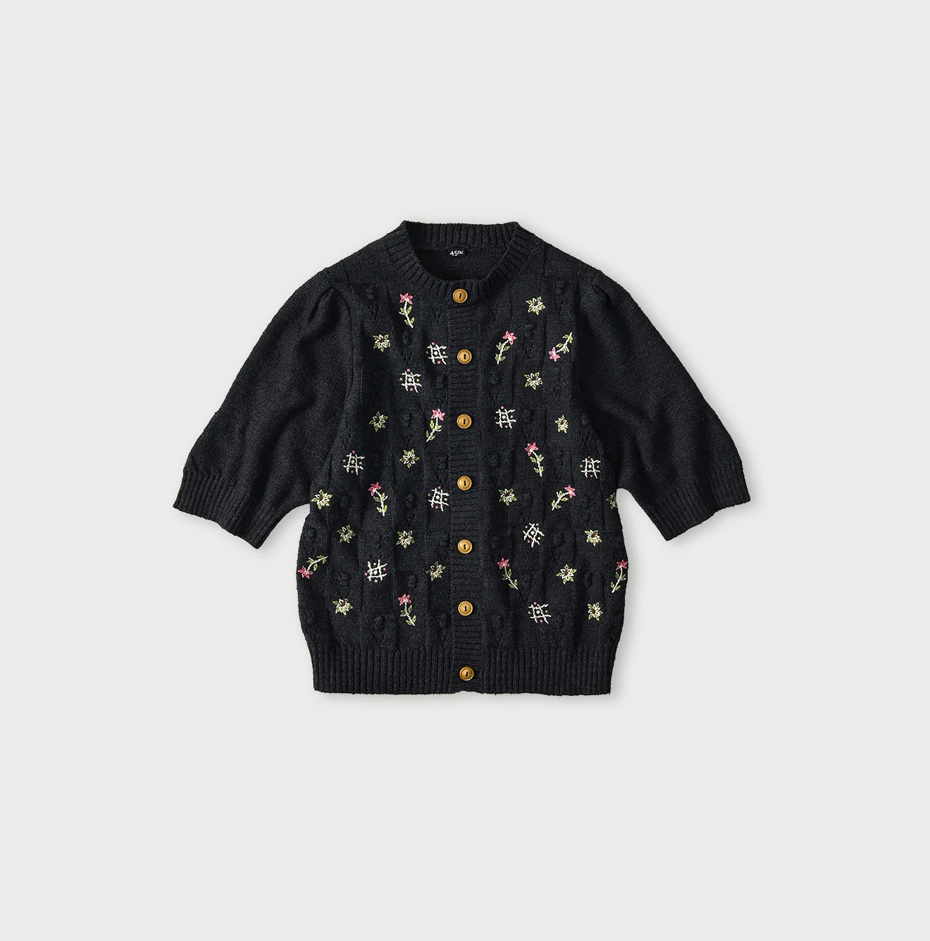 45R★フラワーモチーフ　ニット カーディガン　ボレロ　インディゴ Indigo Bonbon Flower Bolero | 45R Official Online Store – 45R GLOBAL