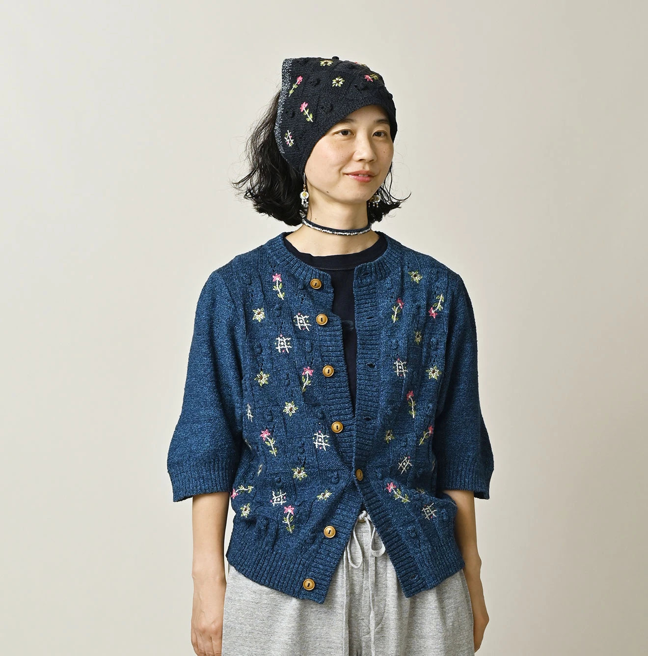 Indigo Bonbon Flower Bolero | 45R Official Online Store – 45R GLOBAL