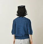 45R Indigo Bonbon Flower Bolero