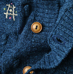 45R Indigo Bonbon Flower Bolero