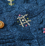 45R Indigo Bonbon Flower Bolero