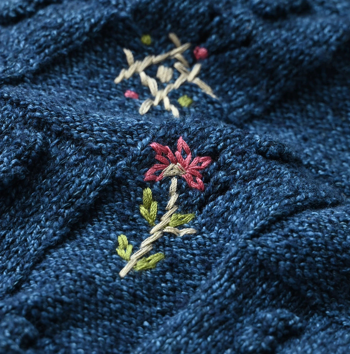 45R Indigo Bonbon Flower Bolero