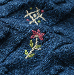 45R Indigo Bonbon Flower Bolero