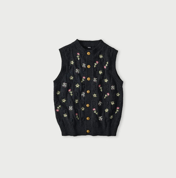 45R Indigo Bonbon Flower Vest