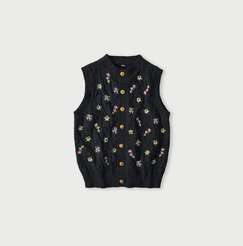 45R Indigo Bonbon Flower Vest - Image 1