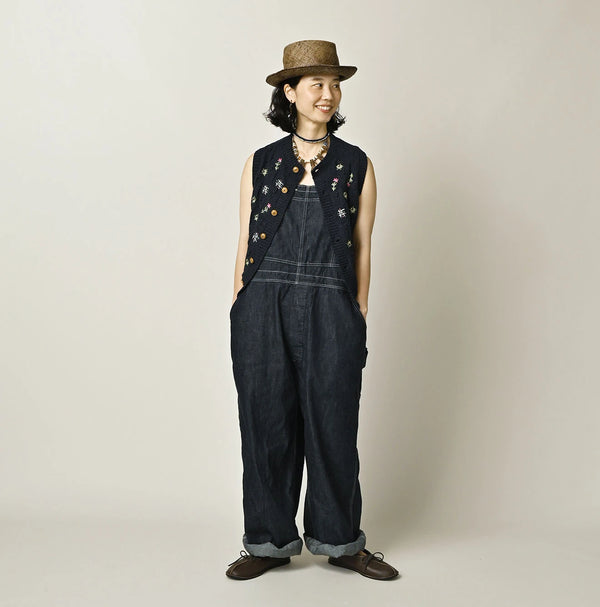 45R Indigo Bonbon Flower Vest