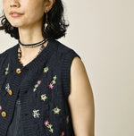 45R Indigo Bonbon Flower Vest