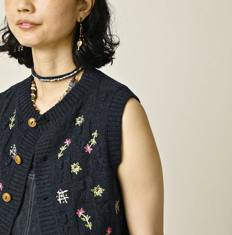 45R Indigo Bonbon Flower Vest - Image 8