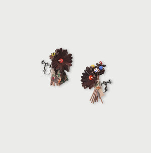 Leather Bouquet Flower Earrings