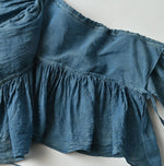 45R Ai Indigo Feather Khadi Silk Large Petal