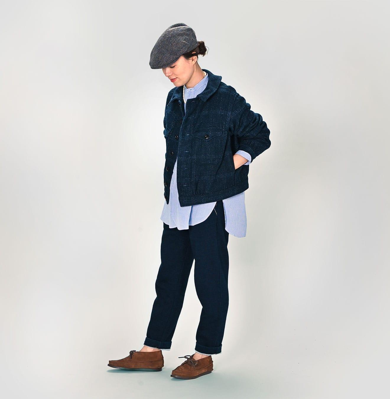 45R 45rpm ツイルKNIT PEA JACKET Indigo Cotton Tweed Annie Blouson – 45R GLOBAL