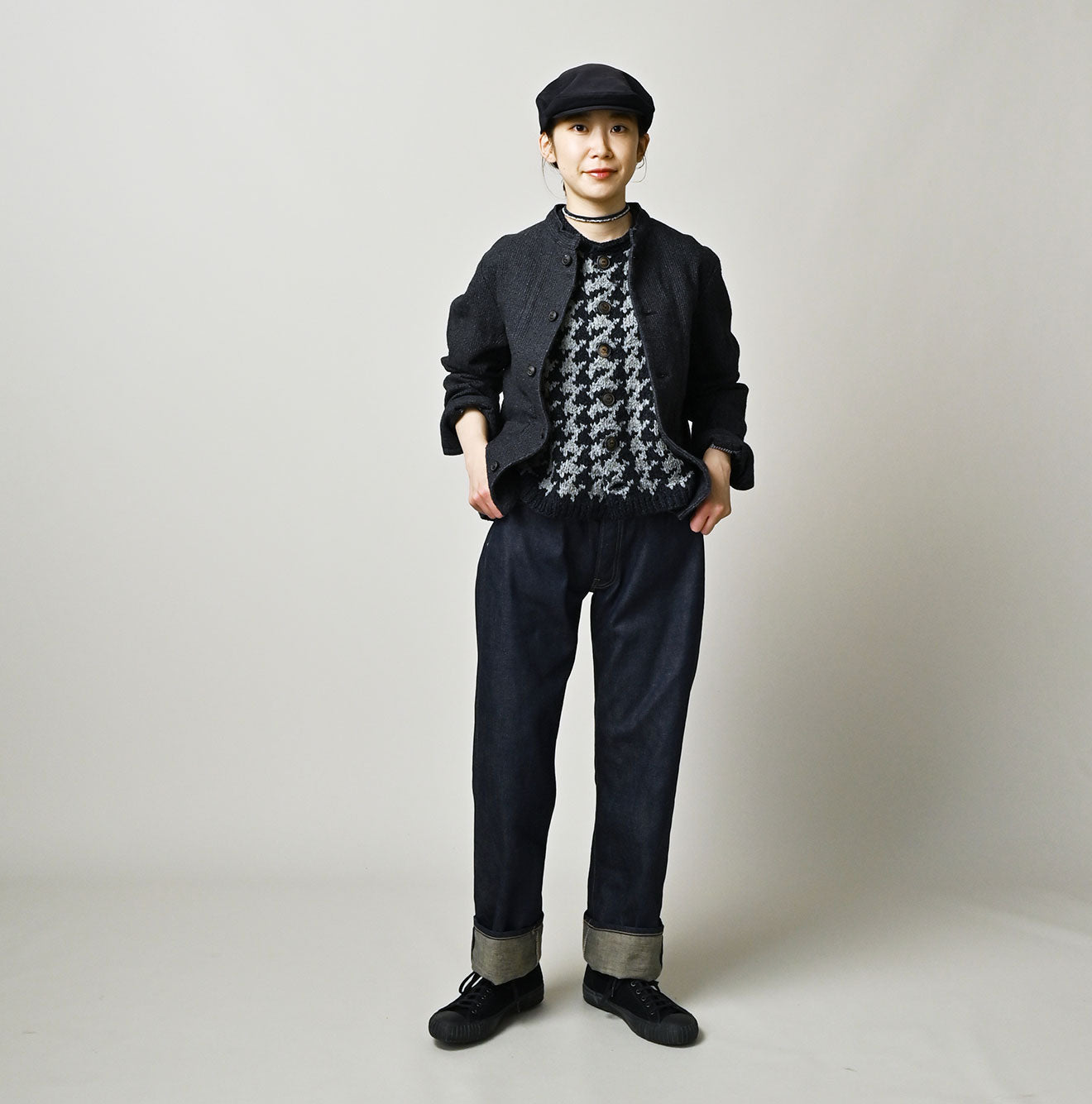 45R Indigo Cotton Tweed Petit Coverall - Image 2