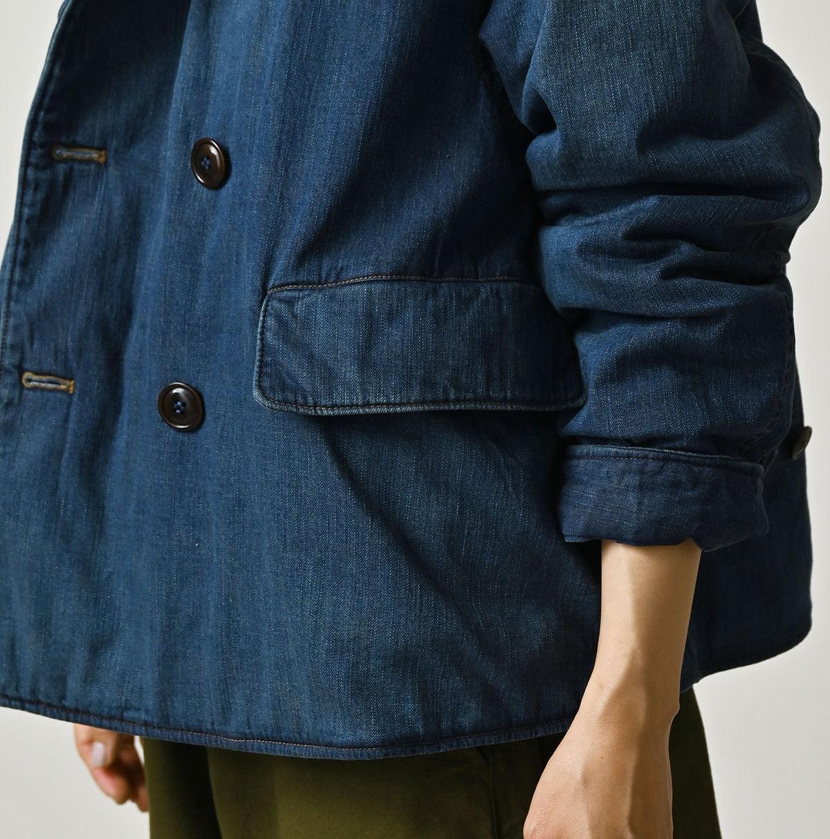 45R Light Mont Brown Denim Annie W-Blouson Distressed