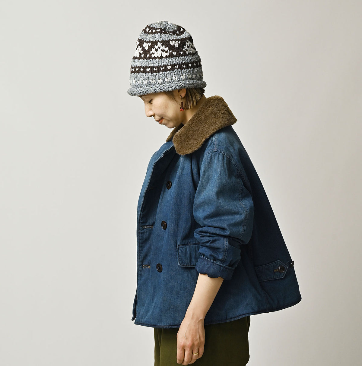 45R Light Mont Brown Denim Annie W-Blouson Distressed