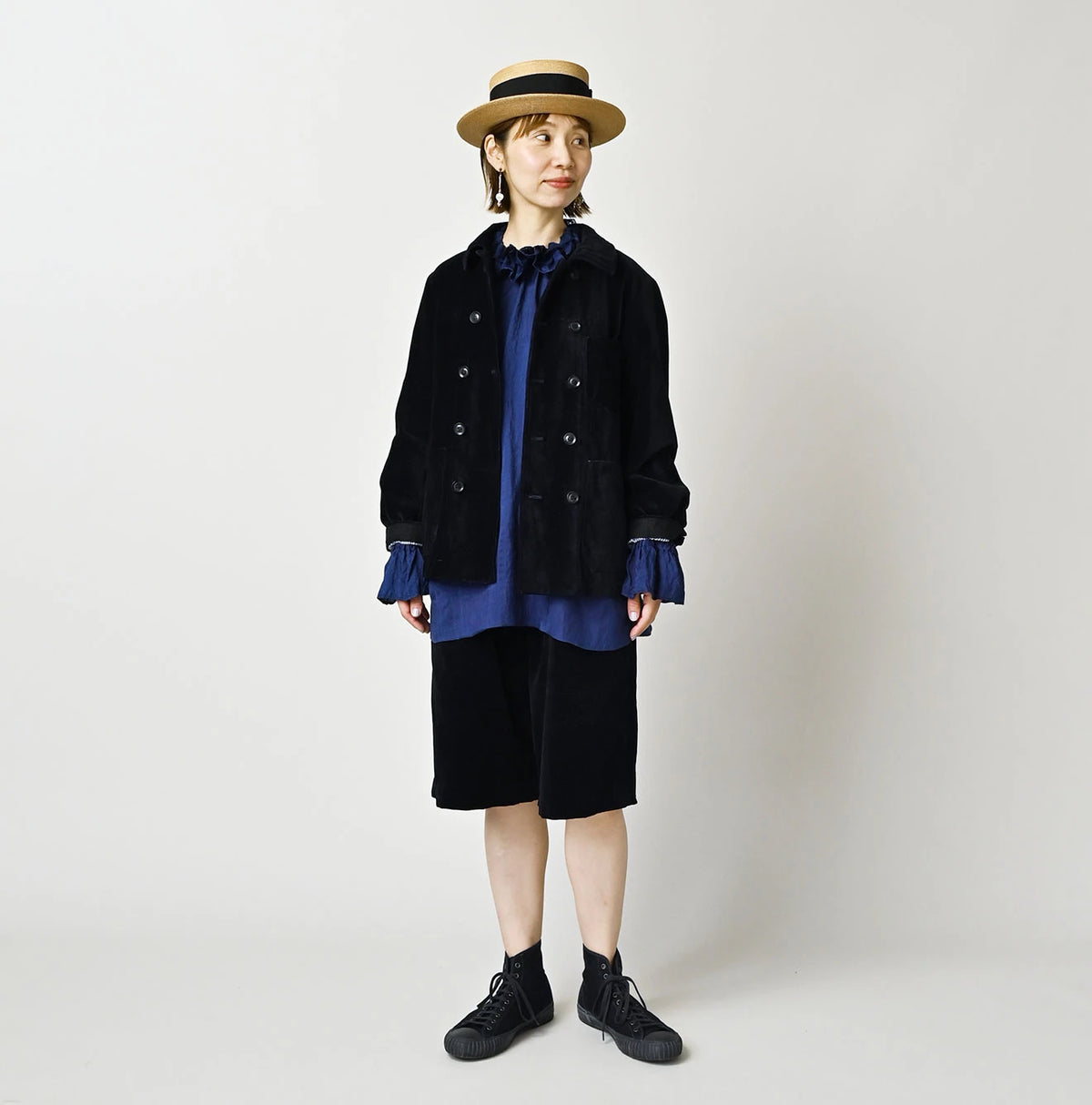 45R Indigo Velvet W Petit Coverall