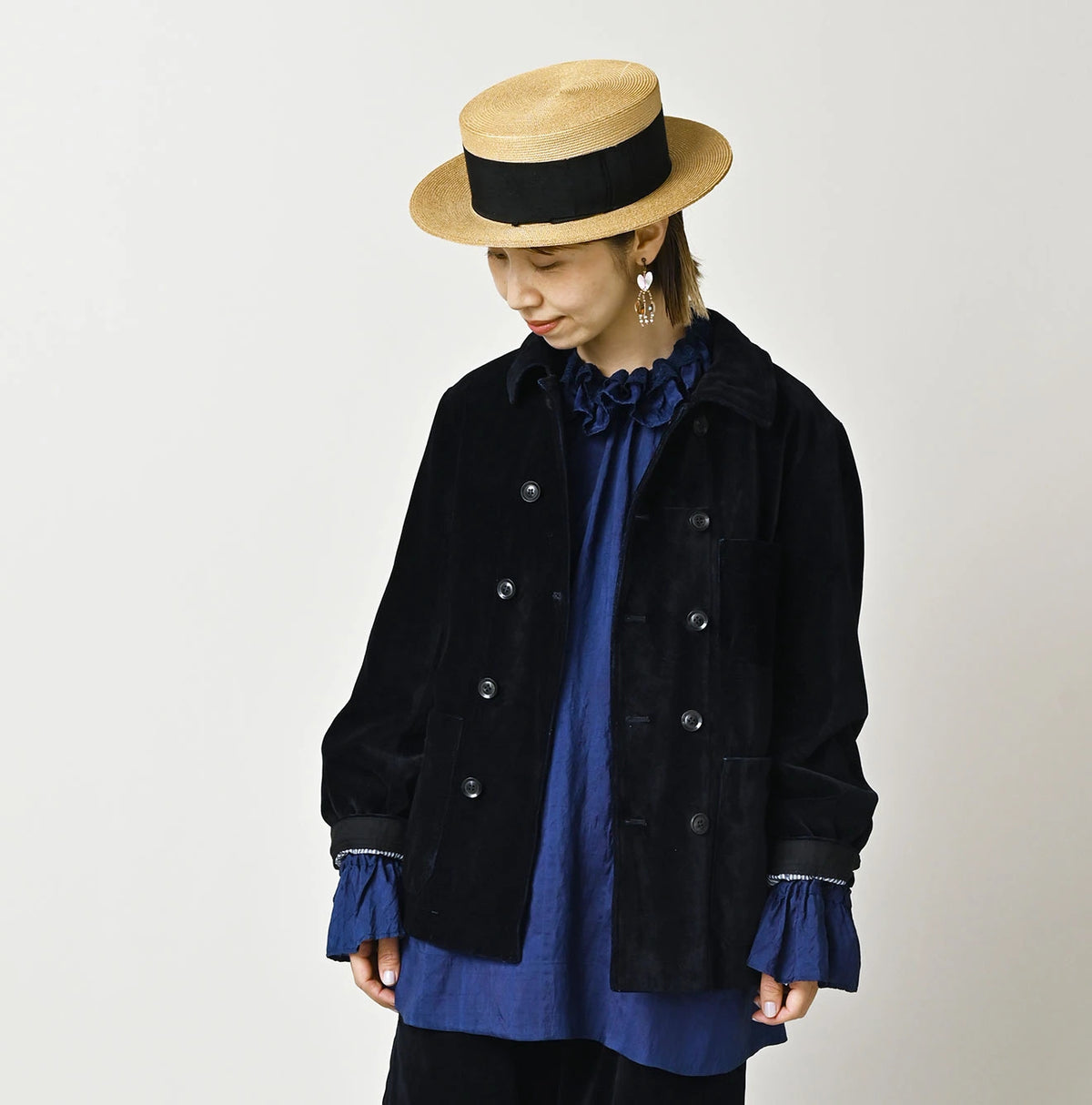 45R Indigo Velvet W Petit Coverall