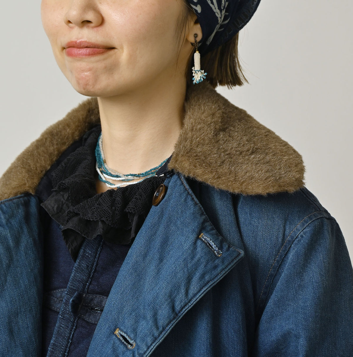 45R Mont Brown Denim Annie W-Coat Distressed