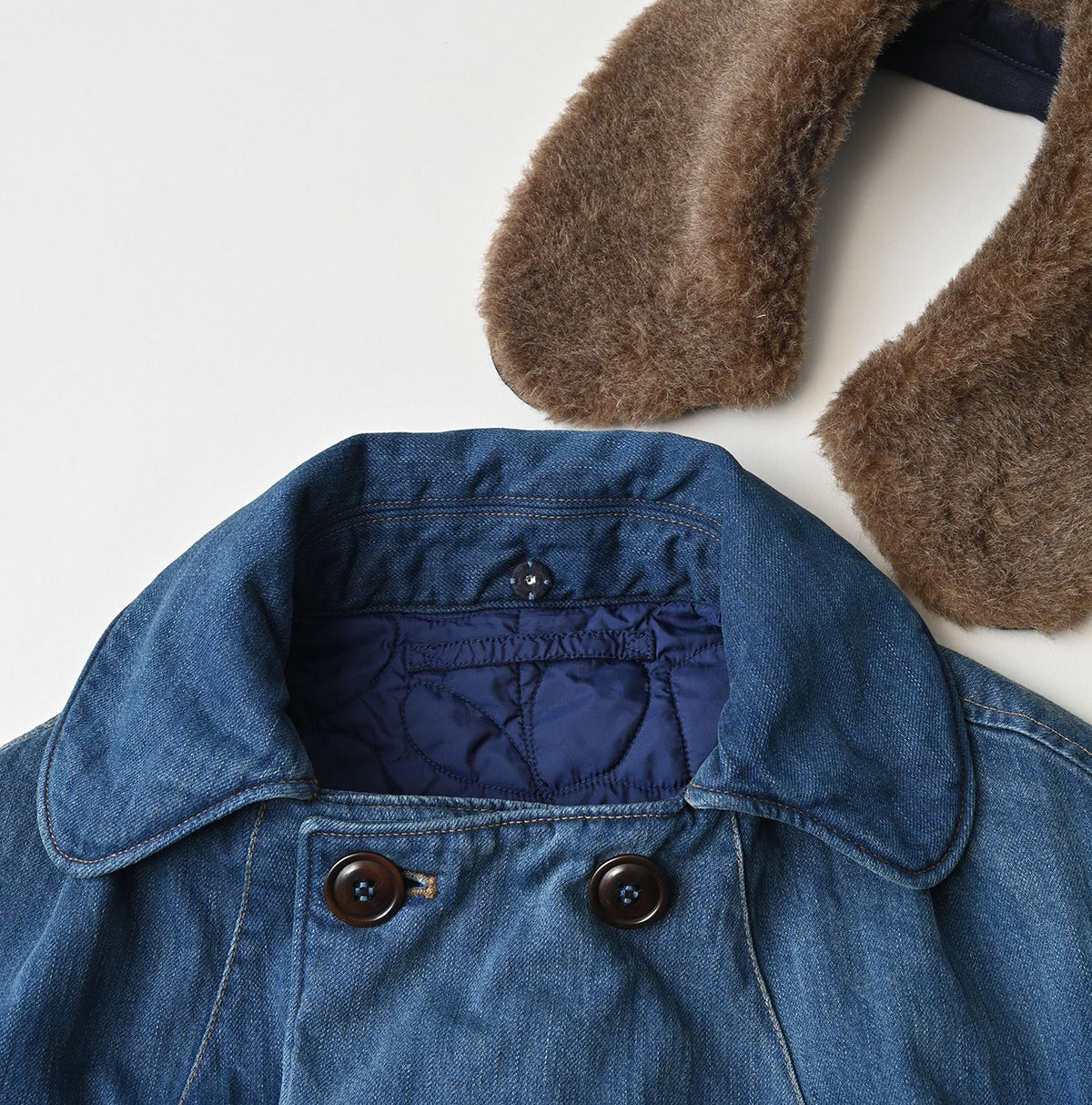 45R Mont Brown Denim Annie W-Coat Distressed